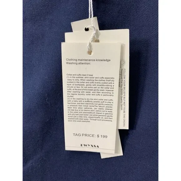 PWYXSA Jacket Mens XL Navy Blue Button Up Lightweight Coat Lined - Picture 5 of 15